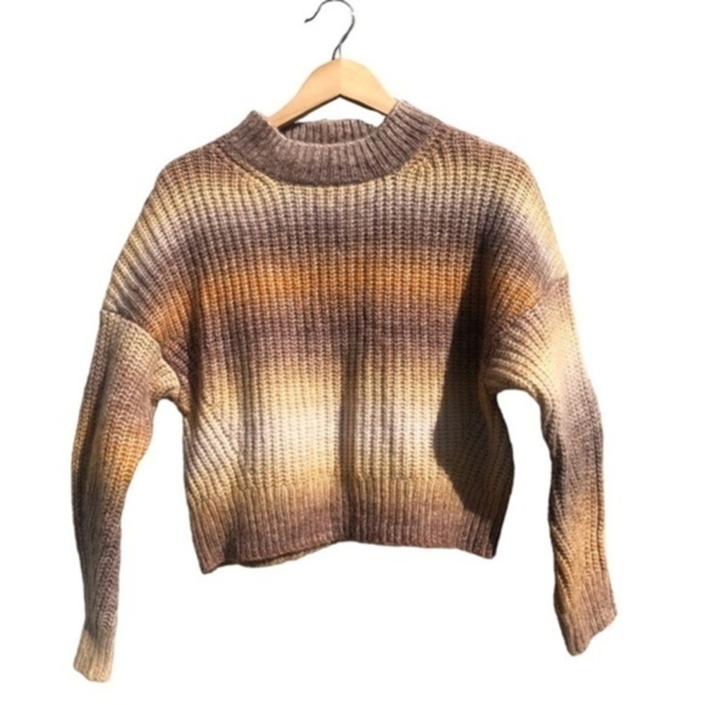 Aqua Crewneck Pullover Cropped Sweater Size S
